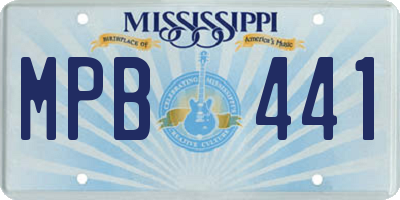 MS license plate MPB441