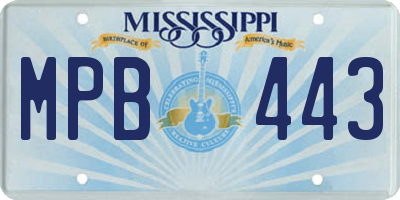 MS license plate MPB443