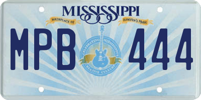 MS license plate MPB444