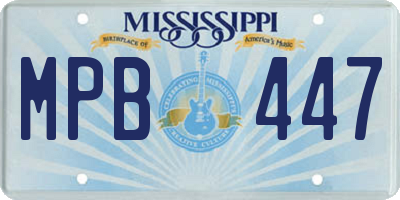 MS license plate MPB447