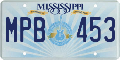 MS license plate MPB453