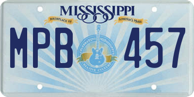 MS license plate MPB457