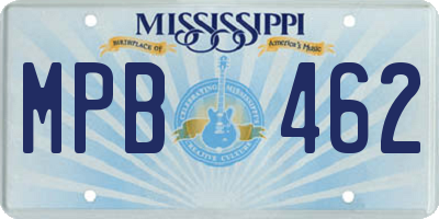 MS license plate MPB462