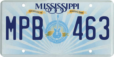 MS license plate MPB463
