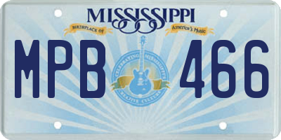 MS license plate MPB466