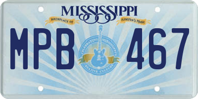 MS license plate MPB467
