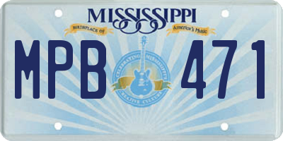 MS license plate MPB471