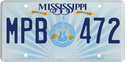MS license plate MPB472