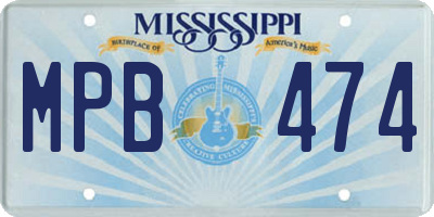 MS license plate MPB474