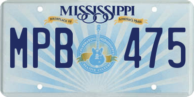 MS license plate MPB475