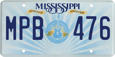 MS license plate MPB476