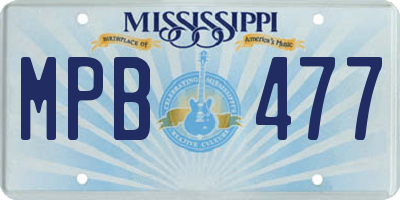 MS license plate MPB477
