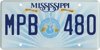 MS license plate MPB480