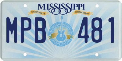 MS license plate MPB481