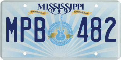 MS license plate MPB482