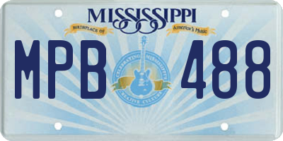 MS license plate MPB488