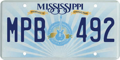 MS license plate MPB492