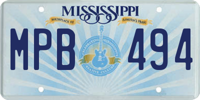 MS license plate MPB494