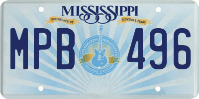 MS license plate MPB496