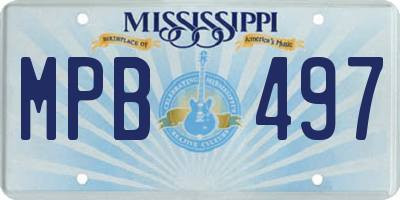 MS license plate MPB497