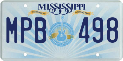 MS license plate MPB498
