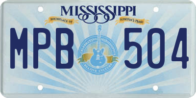 MS license plate MPB504