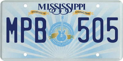 MS license plate MPB505