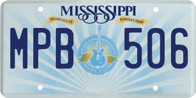 MS license plate MPB506