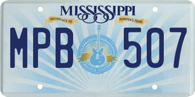 MS license plate MPB507