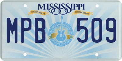 MS license plate MPB509