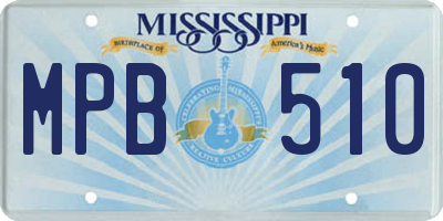 MS license plate MPB510