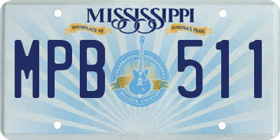 MS license plate MPB511