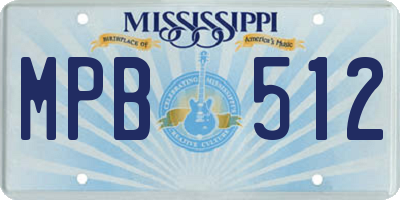 MS license plate MPB512