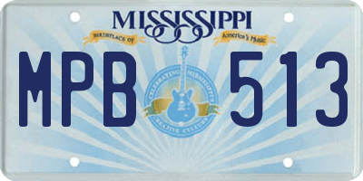 MS license plate MPB513