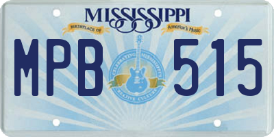 MS license plate MPB515