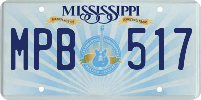 MS license plate MPB517