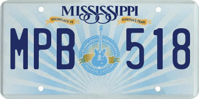 MS license plate MPB518