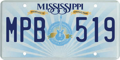 MS license plate MPB519
