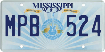 MS license plate MPB524