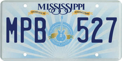 MS license plate MPB527