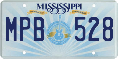 MS license plate MPB528