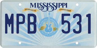MS license plate MPB531