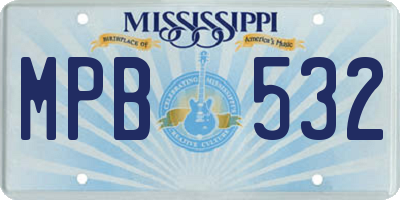 MS license plate MPB532