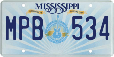 MS license plate MPB534