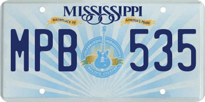 MS license plate MPB535