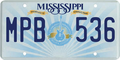 MS license plate MPB536
