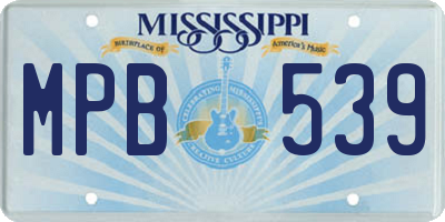 MS license plate MPB539