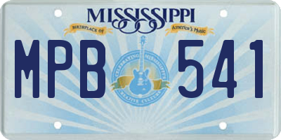 MS license plate MPB541