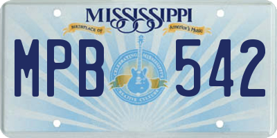MS license plate MPB542