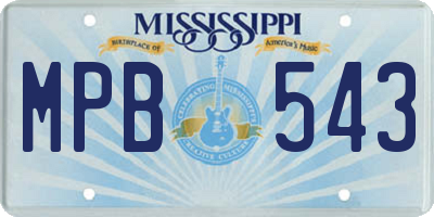 MS license plate MPB543